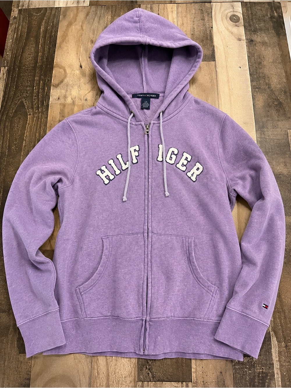 Tommy Hilfiger Ladies Lavender Zip-Up Hoodie Size L